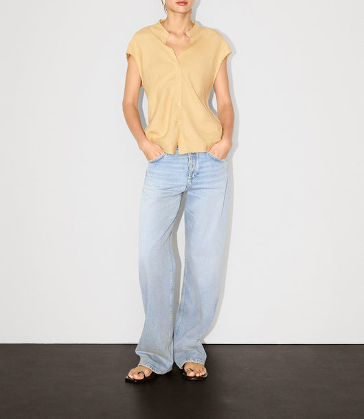Blusa Lino Puro Cuello V Sin Mangas - Estilo Old Money Minimalista - Image 11
