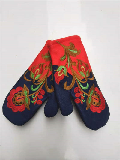 Guantes Invierno Mujer Acolchados con Bordado y Bloques de Color - Image 11
