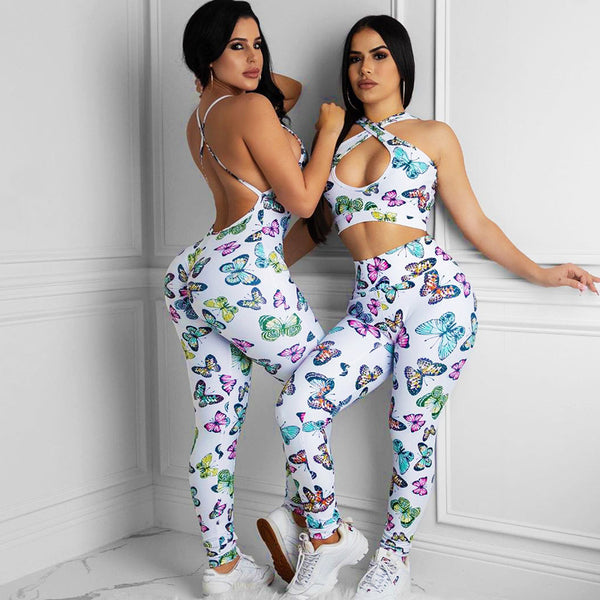 Enterizo Deportivo Backless Butterfly para Fitness