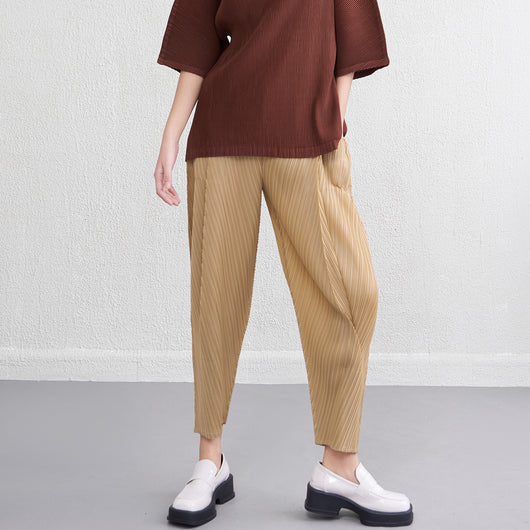 Pantalones Skinny de Cintura Alta con Pliegues Reductores para Primavera y Verano - Image 3
