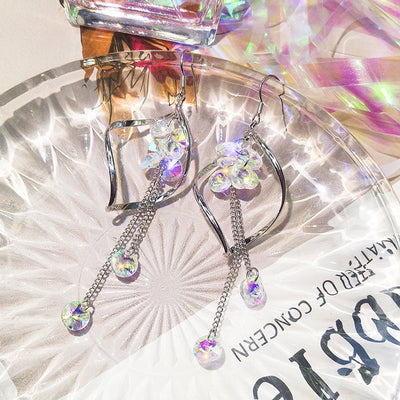 Aretes de Cristal Ondulado Largo - Image 4