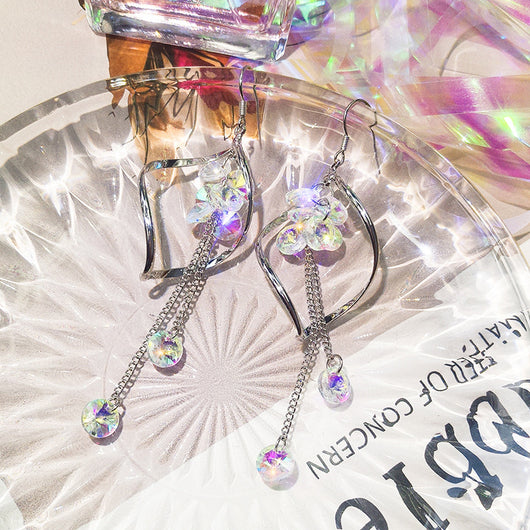 Aretes de Cristal Ondulado Largo - Image 4