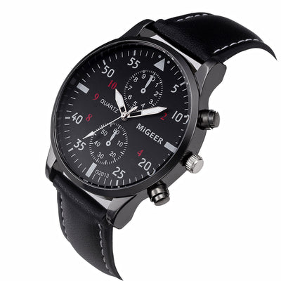 Reloj Retro Hombre Correa Cuero PU Diseño Casual Analógico Cuarzo - Image 2