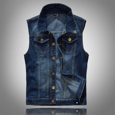 Chaleco Vaquero Azul Personalizado para Hombre - Talla Grande
