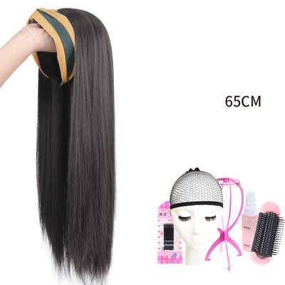Peluca Diadema Lazy Hair Liso Negro - Extensión Semirrecogida Instantánea - Image 2