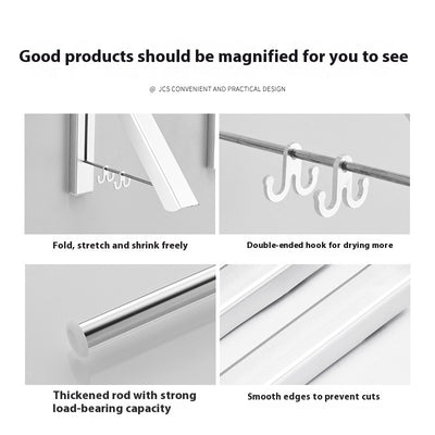 Tendedero Invisible Plegable de Aluminio sin Perforaciones - Image 13