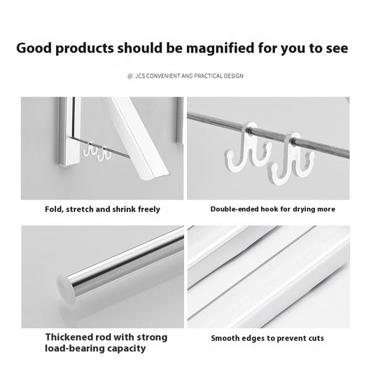Tendedero Invisible Plegable de Aluminio sin Perforaciones - Image 13