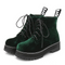 Botas Vintage de Terciopelo con Tiras - Botines Martin de Tacón Grueso