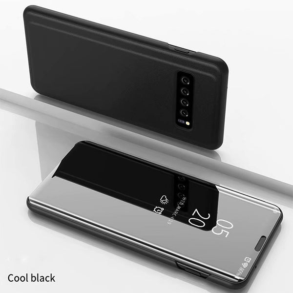 Funda Espejo Abatible en Cuero Lujo para Teléfono
