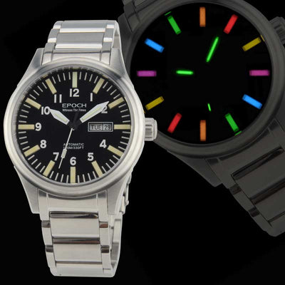 Reloj Automático para Hombre con Tubo de Luz Arcoíris Resistente al Agua - Image 8