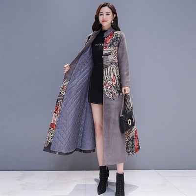 Abrigo Trinchera de Ante Ante Venado con Estampado - Image 11