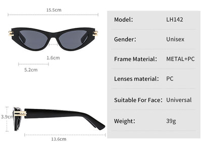 Black cat-eye sunglasses with dark gray lenses and gold-tone hinge accents on a white background. - Image 10
