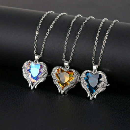 Dije Corazón Océano Zafiro Azul - Collar de Moda Elegante - Image 9