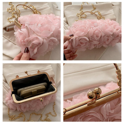 Bolso Elegante para Mujer con Patrón de Rosas y Detalle de Cadena - Image 15