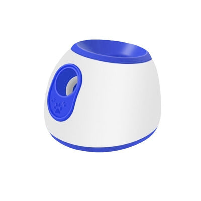 Orange and white pet intelligence ball dispenser with three foam balls, designed as a dog toy. - Image 4