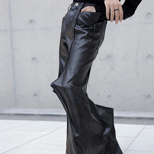 Pantalones Flare Denim con Acabado Texturizado y Detalles en Relieve