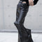 Pantalones Flare Denim con Acabado Texturizado y Detalles en Relieve