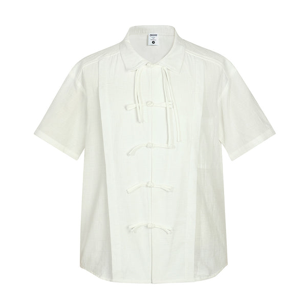 Camisa Retro de Colores Sólidos Personalizable para Hombre