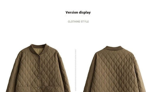 Chaqueta Acolchada de Algodón para Mujer - Diseño Rombo Ligero Otoño Invierno - Image 11
