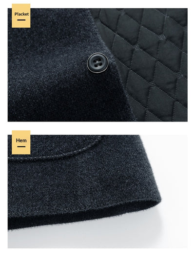 Abrigo Casual de Lana Chenilla con Cuello Alto para Hombre - Image 14