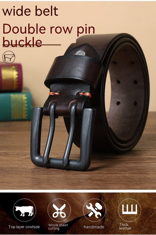 Cinturón Táctico de Cuero Genuino con Hebilla Doble para Hombre - Image 7