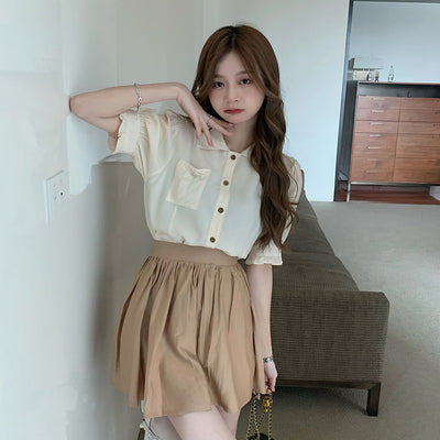 Blusa Corta de Burbujas con Cintura Alta - Image 8