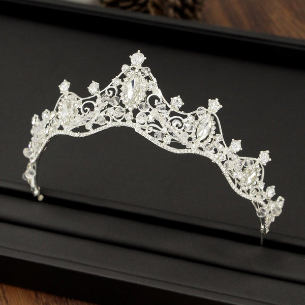 Diadema Nupcial Coreana Artesanal con Cuentas - Corona Nupcial
