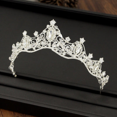 Diadema Nupcial Coreana Artesanal con Cuentas - Corona Nupcial