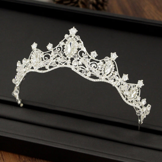 Diadema Nupcial Coreana Artesanal con Cuentas - Corona Nupcial