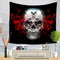 Skull Halloween Impressão Digital Tapeçaria Pendurada Toalha de Mesa Toalha de Praia 6 150 X 130