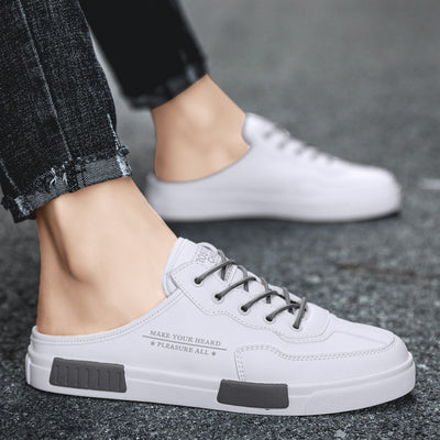Tenis Casuales para Hombre Cuero Blanco Combinado Estilo Moderno - Image 6