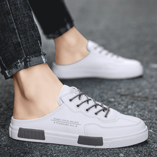 Tenis Casuales para Hombre Cuero Blanco Combinado Estilo Moderno - Image 6
