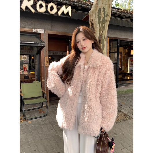 Abrigo Coreano para Mujer con Cuello Solapa y Forro Peludo Abrigador - Image 13