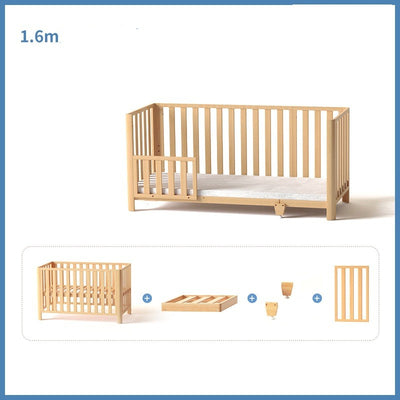 Cuna de Madera de Pino Extensible Multifuncional sin Pintar - Image 7