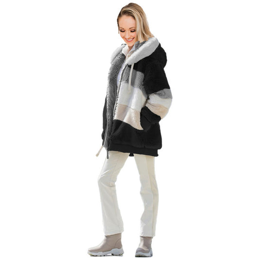 Chaqueta Hoodie Suave Oversize Multicolor para Mujer - Image 26