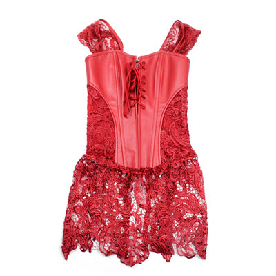 Corset de Cuero Sintético con Detalles Calados - Image 13