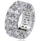 New hip hop men's ring Double row micro inlaid Grande zircon ring ring Plateado 10th