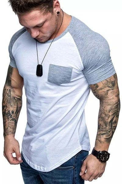 Camiseta Raglan Hombre Cuello Redondo con Bolsillo - Image 19