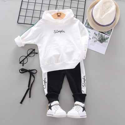 Conjunto de Sudadera Infantil con Capucha y Letras - Set de 2 Piezas Manga Larga - Image 3