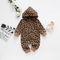 Mono Jumpsuit para Bebé Estampado Leopardo Marrón con Cierre