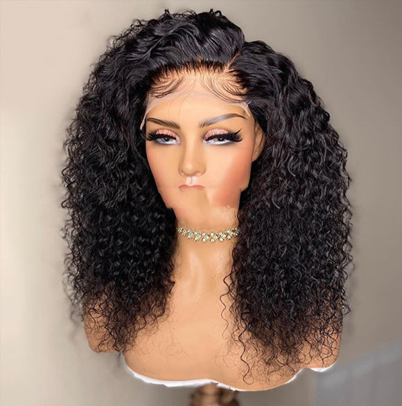 Peluca Rizada Africana Fibra Sintética Premium Estilo Europeo Americano