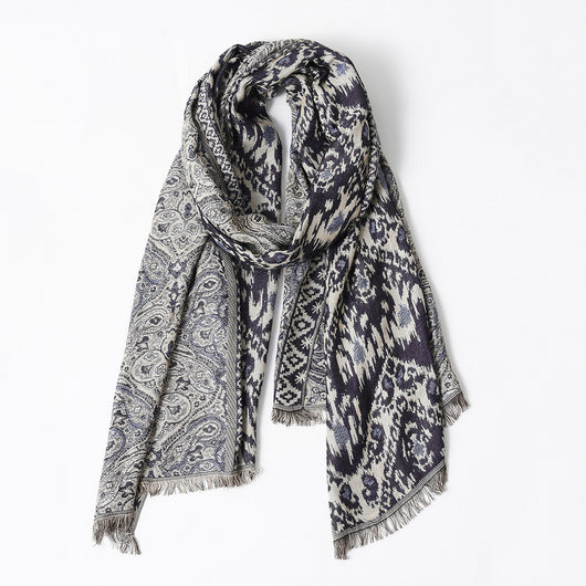 Bufanda Étnica de Algodón Jacquard para Hombre con Borlas - Cálida y Suave - Image 9