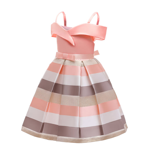 Vestido Infantil sin Tirantes a Rayas para Cumpleaños - Image 4