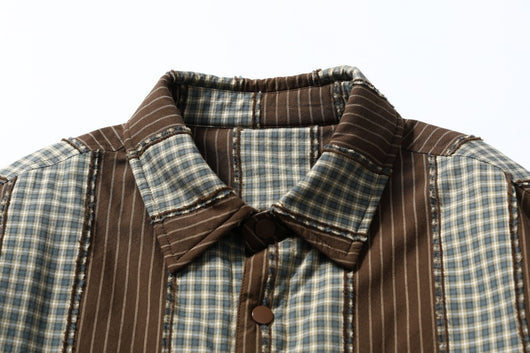 Camisa Acolchada de Algodón a Rayas con Detalles Desgastados - Image 17