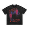 Camiseta Suelta con Estampado Graffiti para Hombre