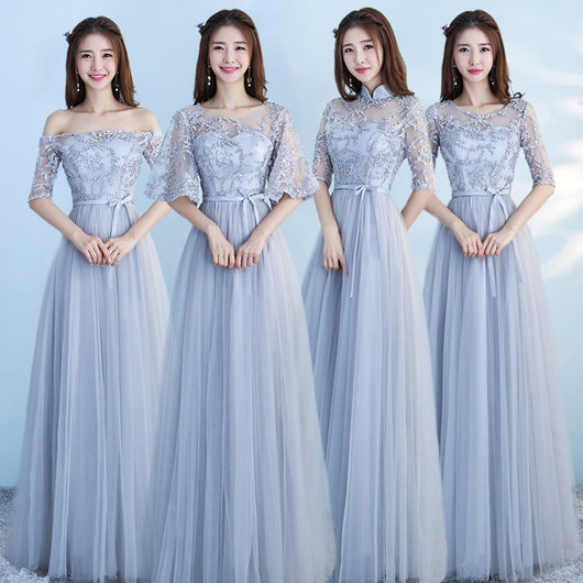 Vestido Largo Azul para Damas de Honor - Elegancia para Bodas y Eventos