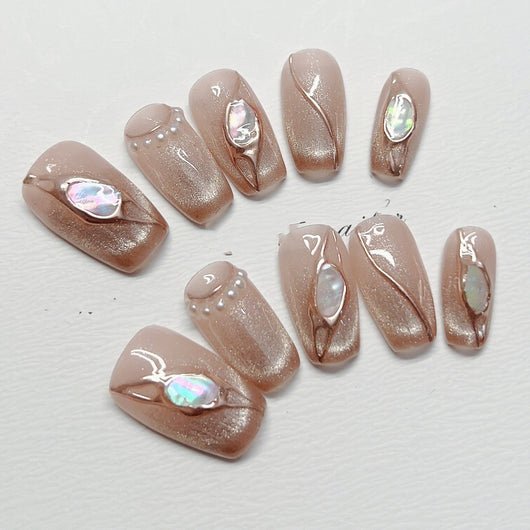 Uñas Postizas Retro Ojo de Gato Estéreo - Image 5