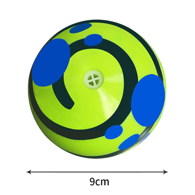 Yellow and green textured dog toy ball with food leakage holes, measuring 10cm in diameter. - Image 31
