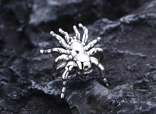 Anillo de Calavera Araña en Plata 925 Pulida - Image 7