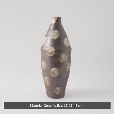Florero de Cerámica Pintado a Mano Estilo Wabi-sabi Negro - Image 13